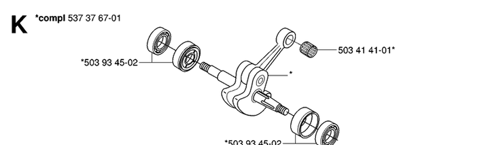 Crankshaft Diagram and Parts List for 338XPT 20063600001-Current Husqvarna Chainsaw