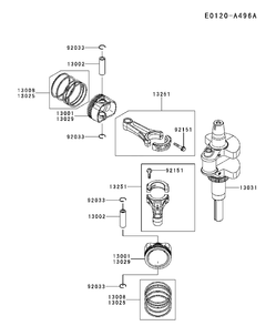 Piston And Crankshaft Diagram and Parts List for FS691V-BS19 2017-09 Husqvarna Engine