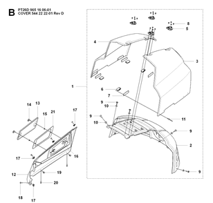 Cover 2 Diagram and Parts List for PT26D (965160601)(2008-03) Husqvarna Lawn Mower