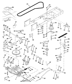 Drive Diagram and Parts List for LT130 (954140004-A)(1997-12) Husqvarna Lawn Tractor
