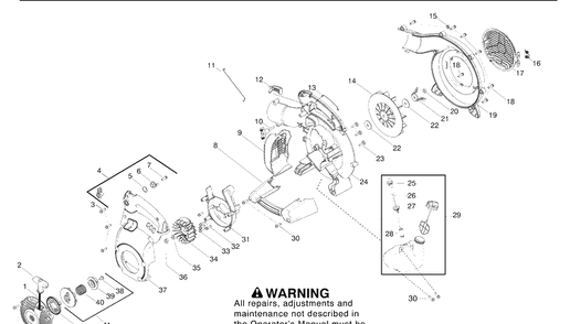 Repair Parts (A) Diagram and Parts List for 125BVX 2007-06 Husqvarna Leaf Blower / Vacuum