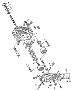Hydro-Static Pump Diagram and Parts List for 4125H 1991-01 Husqvarna Lawn Mower