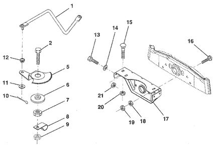 Sector Gear / Axle Support Diagram and Parts List for LR120 (954000412-B)(1992-10) Husqvarna Lawn Tractor