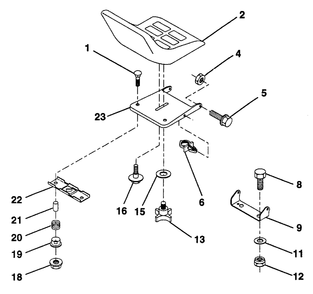 Seat Diagram and Parts List for LR12 (954000762-A)(1994-01) Husqvarna Lawn Tractor