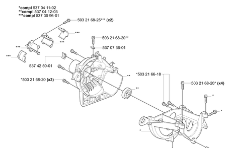 Crankcase Diagram and Parts List for 323L 2006-04 Husqvarna Trimmer