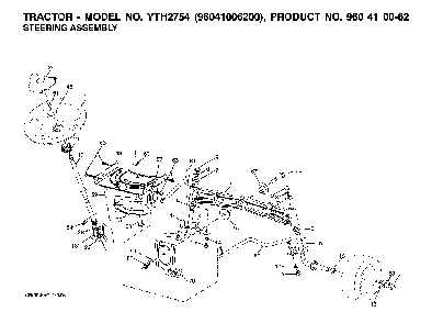 Steering Diagram and Parts List for YTH2754TWIN (96041006200, 960410062)(2007-04) Husqvarna Lawn Tractor