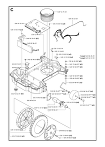 Chassis Lower Diagram and Parts List for 210  Husqvarna Lawn Mower