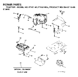 Engine Diagram and Parts List for YTH2148A (954571960)(2003-11) Husqvarna Lawn Tractor