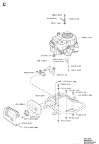 Engine Diagram and Parts List for RIDER155 (953533805)(2005-01) Husqvarna Lawn Mower