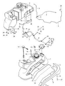 Fuel System Diagram and Parts List for Z560 (96792990100)(2018-08) Husqvarna Lawn Mower