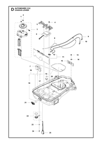 Chassis Lower Diagram and Parts List for 315X 2018 Husqvarna Lawn Mower