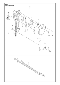 Throttle Controls Diagram and Parts List for 143RST  Husqvarna Brush Cutter