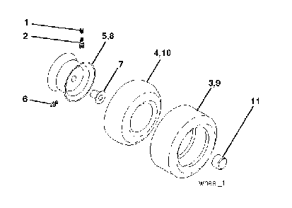 Wheels And Tires Diagram and Parts List for CTH200TWIN (96061026300)(2010-01) Husqvarna Lawn Tractor