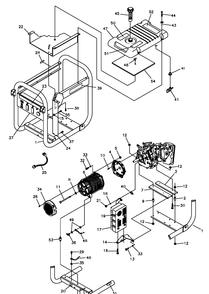 Main Unit Diagram and Parts List for 1365GN 2003-07 Husqvarna Generator