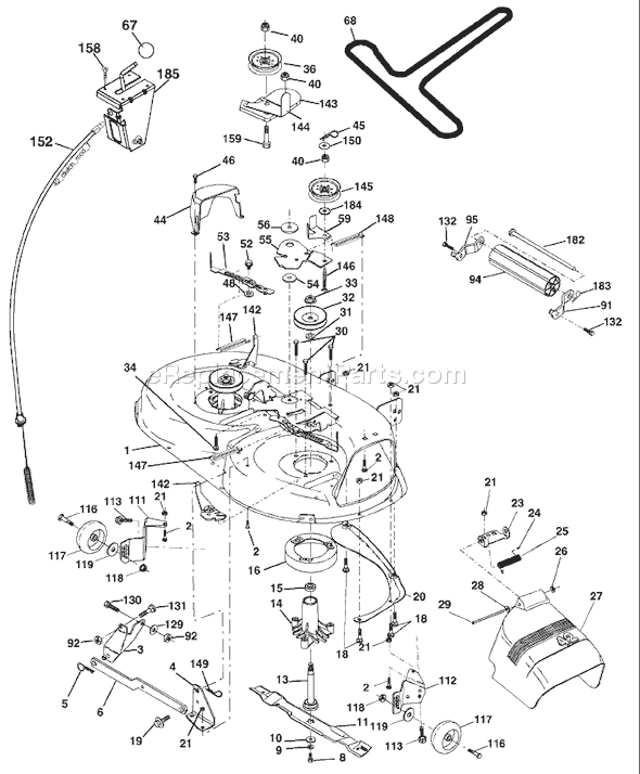 Page F Diagram and Parts List for LTH18542A (954571731) (2003-11) Husqvarna Lawn Tractor