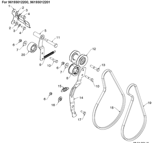 Chassis, Engine And Pulleys 3 Diagram and Parts List for ST224P  Husqvarna Snow Blower