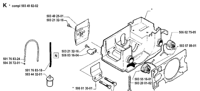 Part Location Diagram of 581756120 Husqvarna Fuel hose straight 120