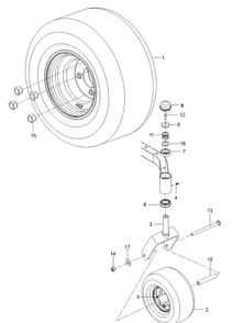 Wheels And Tires Diagram and Parts List for Z242E (97045870100)(2020-04) Husqvarna Lawn Mower