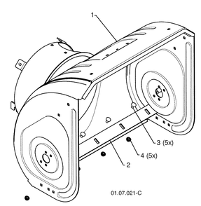 Auger Housing / Impeller Assembly 5 Diagram and Parts List for 13524SBXLS (961930048)(2009-07) Husqvarna Snow Blower