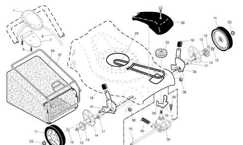 Drive Diagram and Parts List for 7021F (96143004203)(2011-01) Husqvarna Lawn Mower
