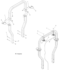Protection Frame Diagram and Parts List for LZF5227 (966956701)(2008-06) Husqvarna Lawn Mower