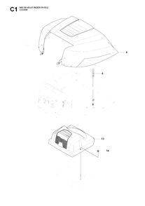 Hood Diagram and Parts List for R15-V2 (965094501)(2007-01) Husqvarna Lawn Tractor