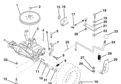 Part Location Diagram of 532137365 Husqvarna Transaxle, 5 Speed, Dana Model #4360-50
