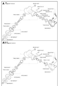 Bevel Gear Diagram and Parts List for 324RX  Husqvarna Brush Cutter