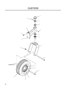 Casters Diagram and Parts List for IZ5223 (968999707)(2007-09) Husqvarna Lawn Mower