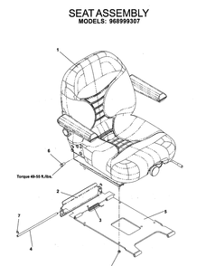Seat 3 Diagram and Parts List for IZ5223 (968999526)(2006-08) Husqvarna Lawn Mower