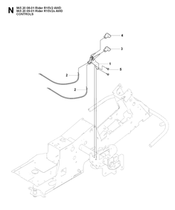 Controls Diagram and Parts List for R15-V2AWD 2008-01 Husqvarna Lawn Tractor