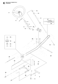 Steering Diagram and Parts List for R11C (965094201)(2007-01) Husqvarna Lawn Tractor