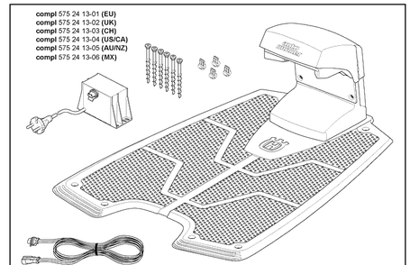 Charging Station 2 Diagram and Parts List for 220AC 2010-01 Husqvarna Lawn Mower