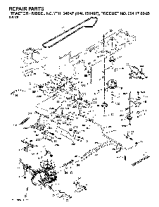 Drive Diagram and Parts List for YTH1542XP (HAU15H42F, 954170225)(2004-09) Husqvarna Lawn Tractor