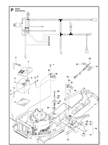 Electrical Diagram and Parts List for R220T (966785701)(2017) Husqvarna Lawn Mower