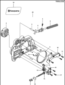 Chain Brake 2 Diagram and Parts List for 120E Mark II Husqvarna Chainsaw