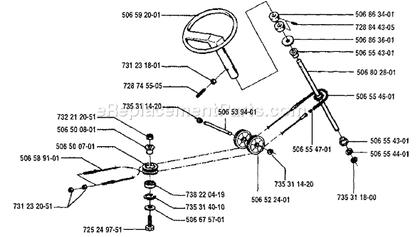 Page N Diagram and Parts List for RIDER97012 1994-03 Husqvarna Lawn Tractor