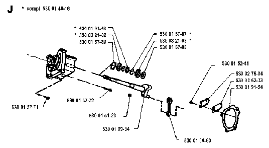Crankshaft Diagram and Parts List for 26L 1993-05 Husqvarna Trimmer
