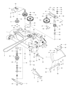 Mower Deck / Cutting Deck Diagram and Parts List for 966613802 2012-06 Husqvarna Lawn Mower