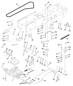 Drive Diagram and Parts List for LT120 (954140047-A)(1998-01) Husqvarna Lawn Tractor