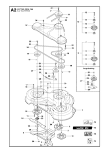 94cm Cutting Deck 3 Diagram and Parts List for R318  Husqvarna Lawn Mower
