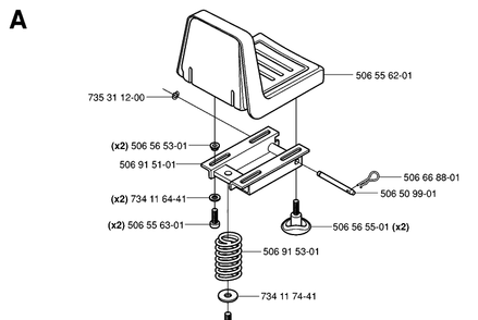 Seat Diagram and Parts List for RIDER155AWD (965080001)(2006-01) Husqvarna Lawn Mower