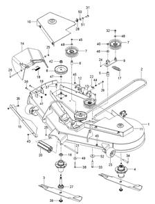 Mower Deck / Cutting Deck Diagram and Parts List for MZ61 (970467701-00)(2020-04) Husqvarna Lawn Mower