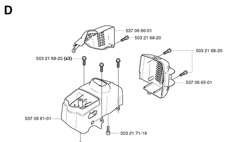 Cylinder Cover Diagram and Parts List for 326P 20021800001-20042300000 Husqvarna Pole Saw