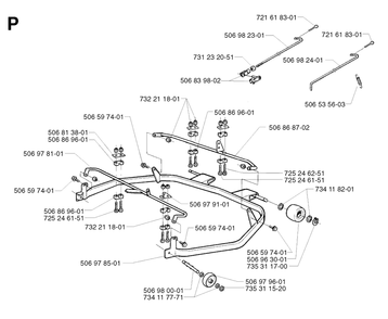 Protection Frame Diagram and Parts List for R13BIO 2002-02 Husqvarna Lawn Tractor