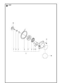 Starter Diagram and Parts List for 530BT 20123800001-Current Husqvarna Leaf Blower / Vacuum