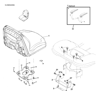 Seat Diagram and Parts List for TC242TX  Husqvarna Lawn Tractor