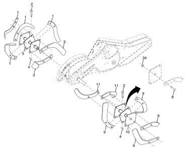 Tine Assembly Diagram and Parts List for 650RTT (96093000203)(2008-09) Husqvarna Tiller