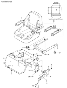 Seat Diagram and Parts List for Z248F  Husqvarna Lawn Mower