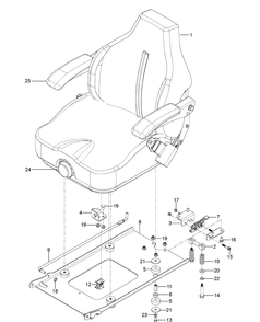 Seat Diagram and Parts List for Z560X (96793040100)(2018-08) Husqvarna Lawn Mower